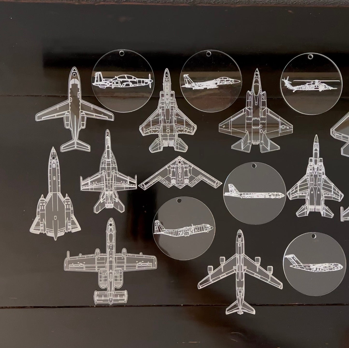 Engraved F-35B Blueprint Fighter Jet Ornament