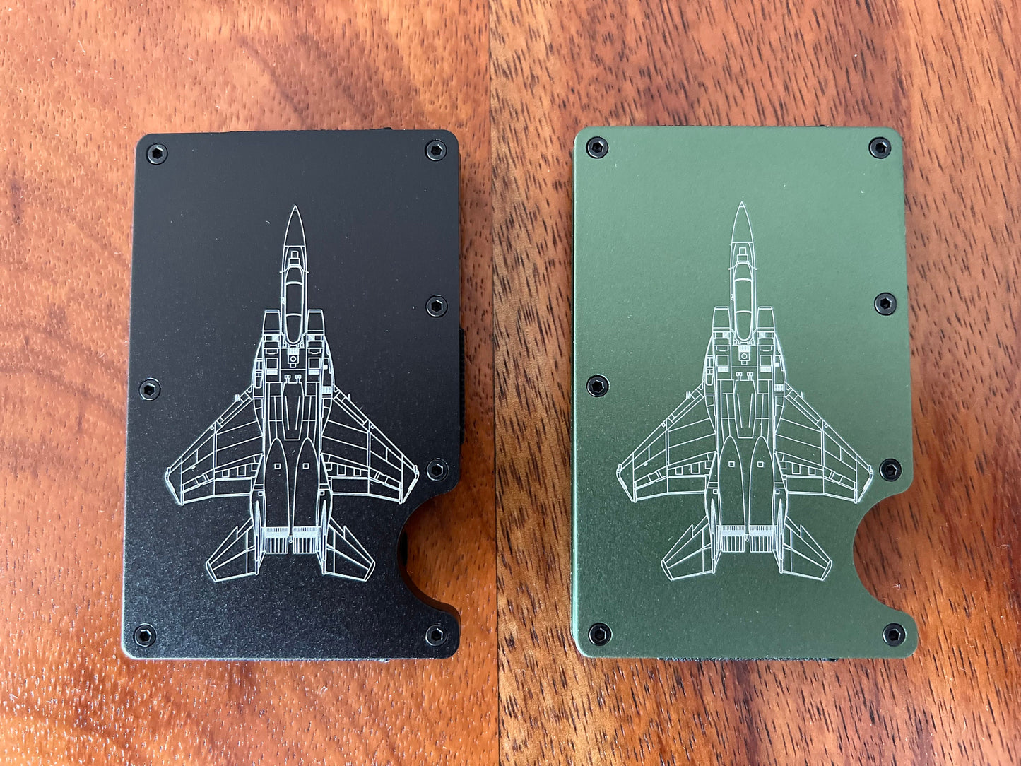 CLOSEOUT: Fighter Jet Aluminum Minimalist Wallets (A-10, F-15C, F-15E, F-16, F-22, F-35A)