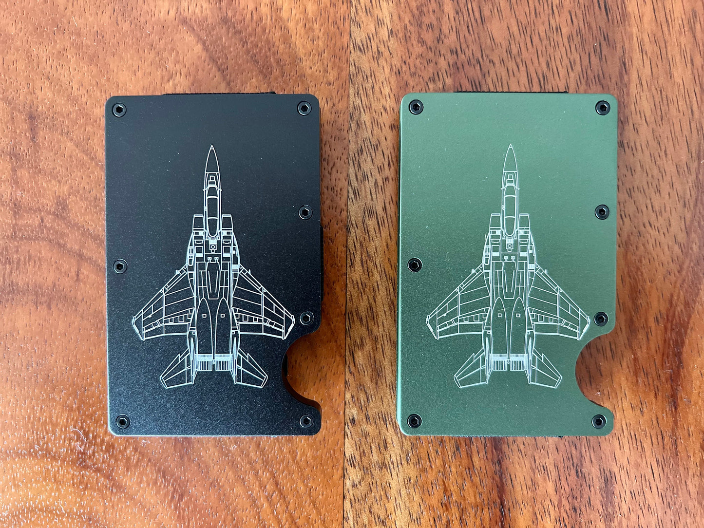 CLOSEOUT: Fighter Jet Aluminum Minimalist Wallets (A-10, F-15C, F-15E, F-16, F-22, F-35A)