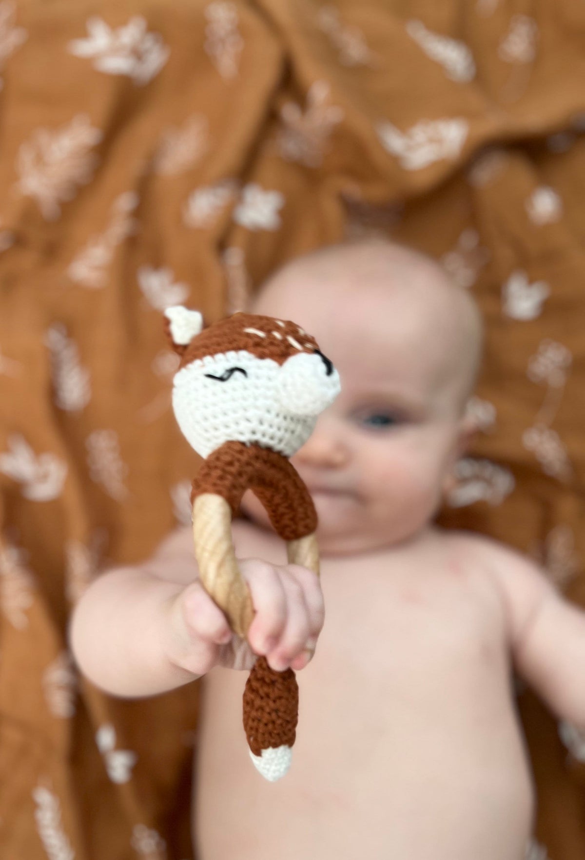 Handmade Crocheted Lil Fox Rattle